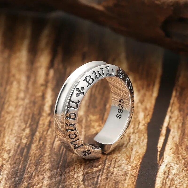 YIZIZAI, простое матовое кольцо с надписью «Загадай желание», для женщин и мужчин, креативное ретро-кольцо на палец с открытием, серебряного цвета, вечерние ювелирные изделия, подарки