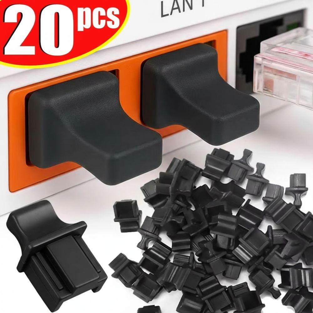 Black Transparent RJ45 Connector Durable Dust Cover Plug New Connector Cover