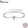 Bamoer 925 Sterling Silver 0.5CT Sparkling Moissanite Bracelet Bezel Setting Lab Diamond Chain Link for Women Anniversary Gift