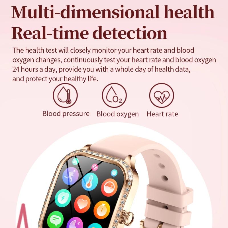 2025 New Fashion Smart 1.75" HD Display Watch Women AMOLED Curved Screen IP68 Waterproof Health Call Smartwatch Apple Watch Ladies for Lady Gift