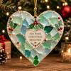 Decorative Acrylic Pendants 2Pcs Sea Glass Christmas Ornament, Seaglass Heart Bird Angel Tree Star Handmade Ornaments Snowman Pendant, Xmas