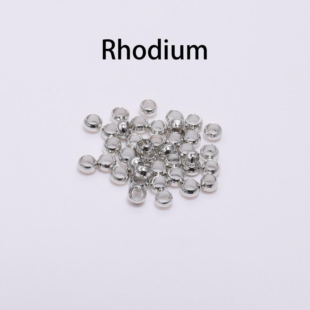 500pcs/lot Gold Silver Copper Ball Crimp End Beads Dia 1.5-3mm Stopper Spacer Beads For DIY Jewelry Making Supplies Accessories