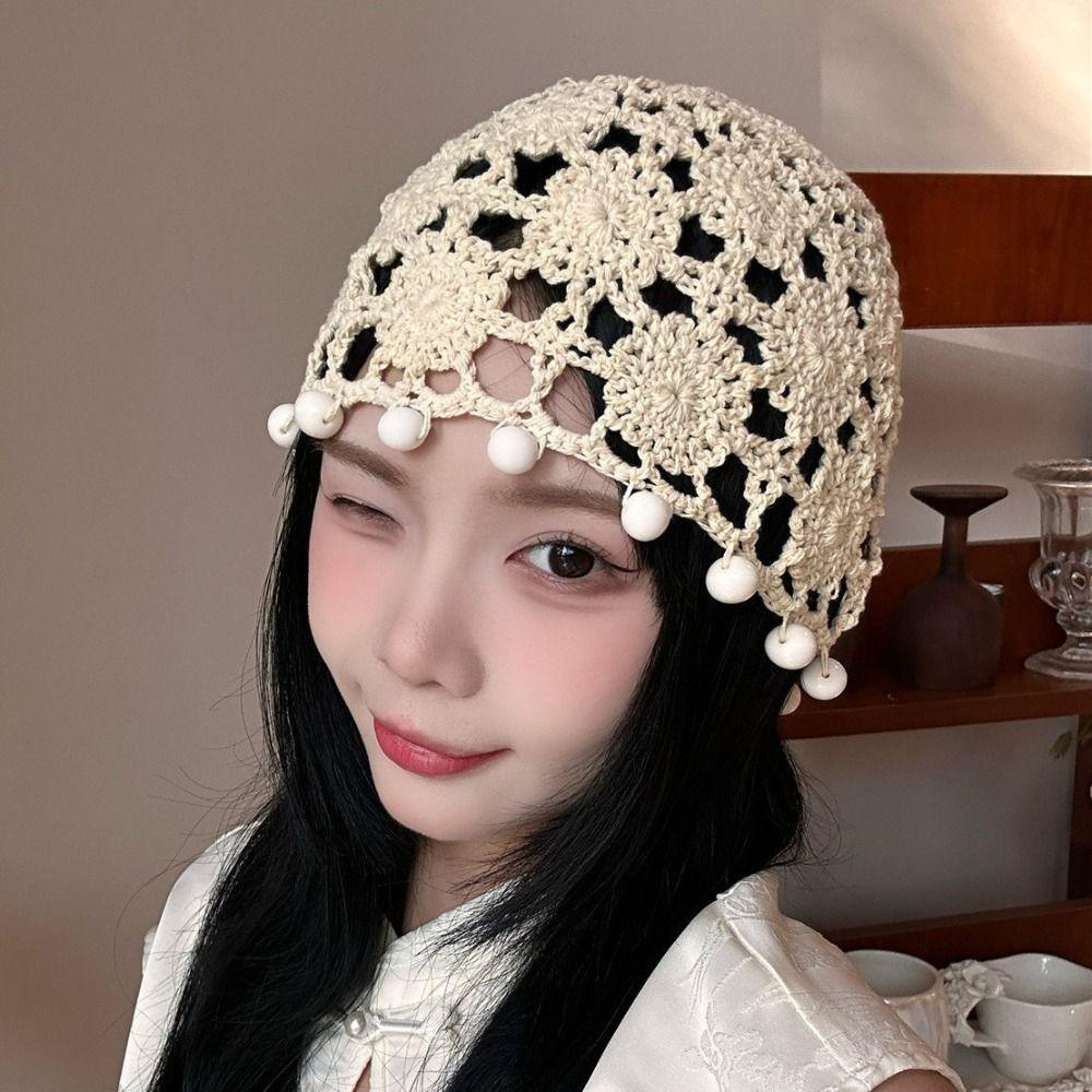 Цветочные вязаные шапки милая этническая шапка милая вязаная шапка для улицы