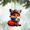Красочный акриловый брелок для автомобиля в виде лисы, забавное украшение для автомобиля для игривой атмосферы в салоне