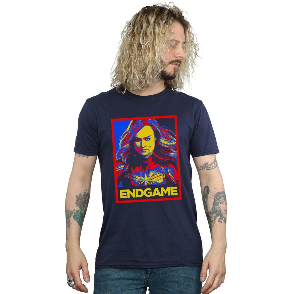 Marvel Mens Avengers Endgame Captain Marvel Poster T-Shirt