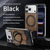 Retractable Walnut Phone Case With Metal Magnetic Rotating Stand IPhone 16 Pro 17 Max