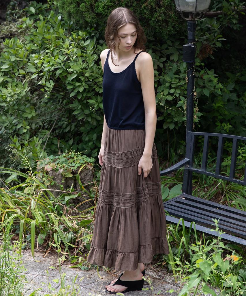 J Mark New York Lace Banded Skirt_5Color