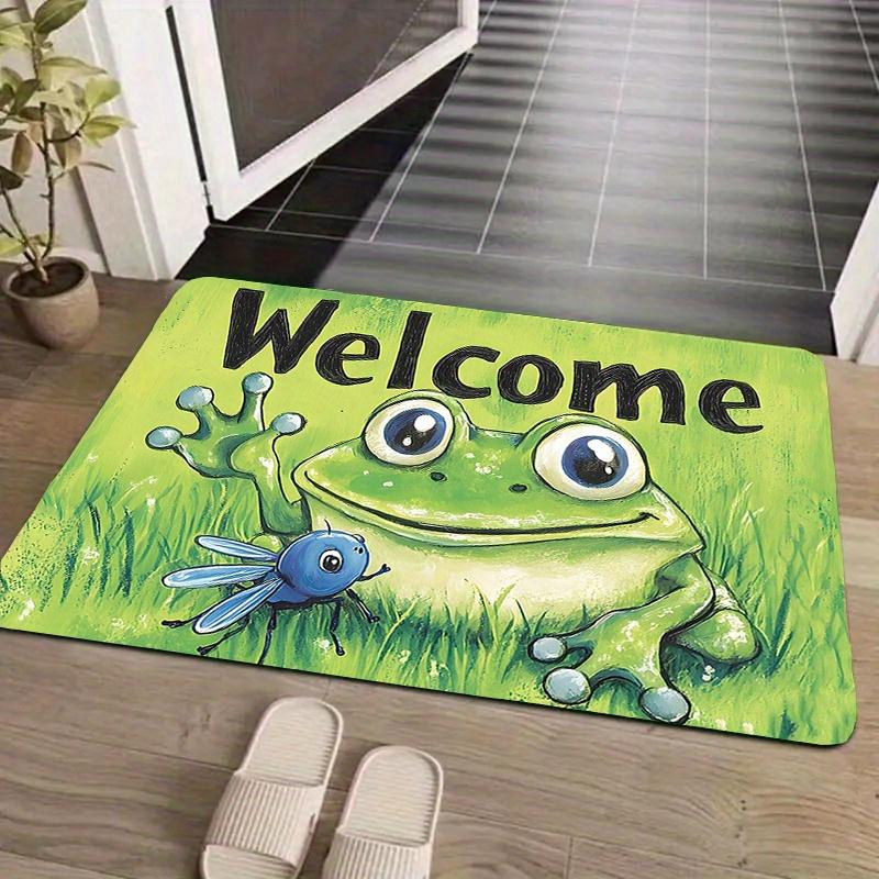 VIKAMA Cartoon Frog Non-Slip Indoor Door Mat, Soft Non-Slip Bathroom Mat, Indoor and Outdoor Entryway Rug, Home Decor