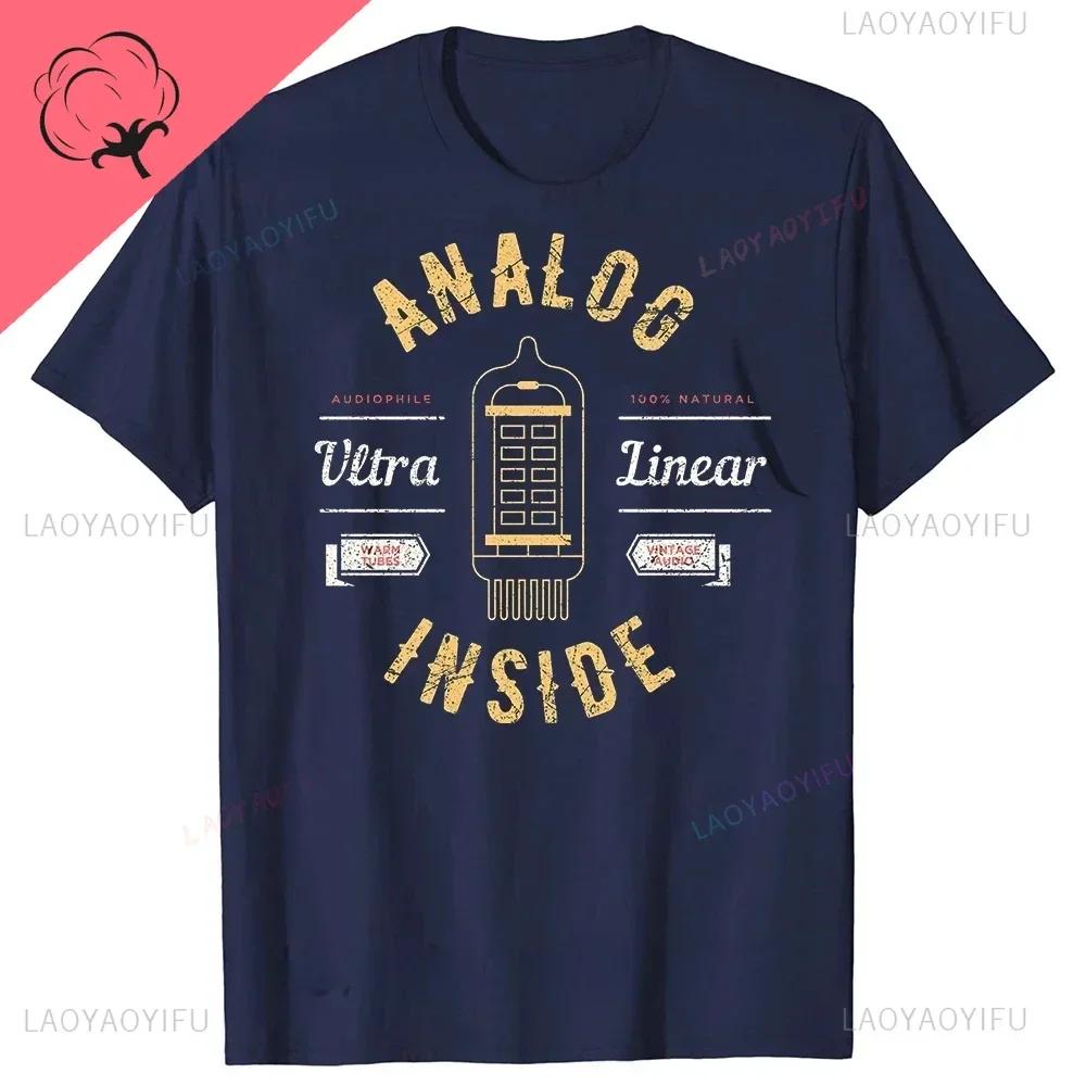 Vintage VU Meter Sound Engineer Analog Electronic O-Neck Cotton T Shirt Men Audio Engineer Recording Studio Funny Tshits Men Top