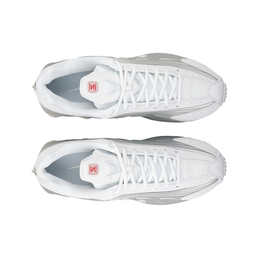 Nike Shox R4 Белый Металлик Серебристый 2024 Мужские Кроссовки Ярко-Малиновый HQ1988-101