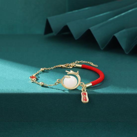 Lucky Red Rope Zodiac Dragon браслет для женщин и мужчин регулируемый браслет ручной работы из бисера 2024 Новый год ювелирные изделия подарок