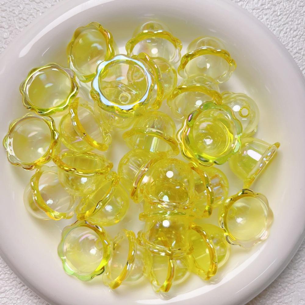 10pcs Transparent Flower Bead Caps Multi-Petal Wind Bell Beads Petal Charms Beads Earring Jewelry