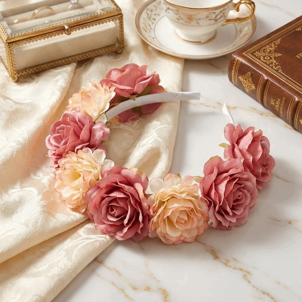 Wreaths Garland Floral Headband Vintage Bohemian Hair Accessories Artificial Flower Crown  Women