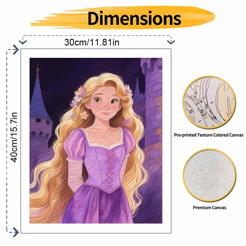 Disney Рапунцель цифровая масляная живопись набор для рисования вручную DIY домашний декор. красивая принцесса с длинными светлыми волосами в башне замка
