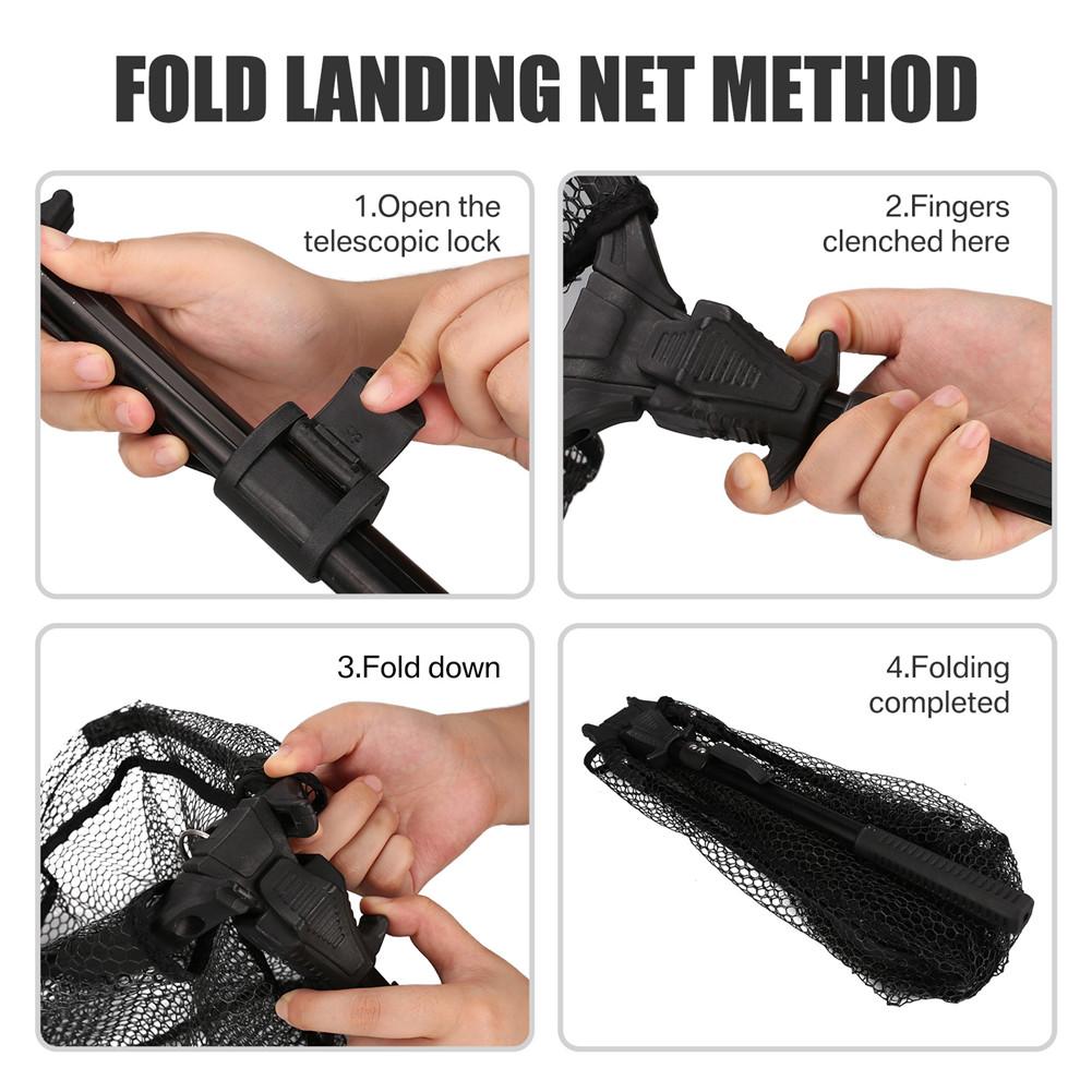 Выдвижной рыболовный подсачек с телескопической рукояткой, складной ручкой для детей, мужчин, для пресноводной, морской, нахлыстовой рыбалки, карповый подсачек