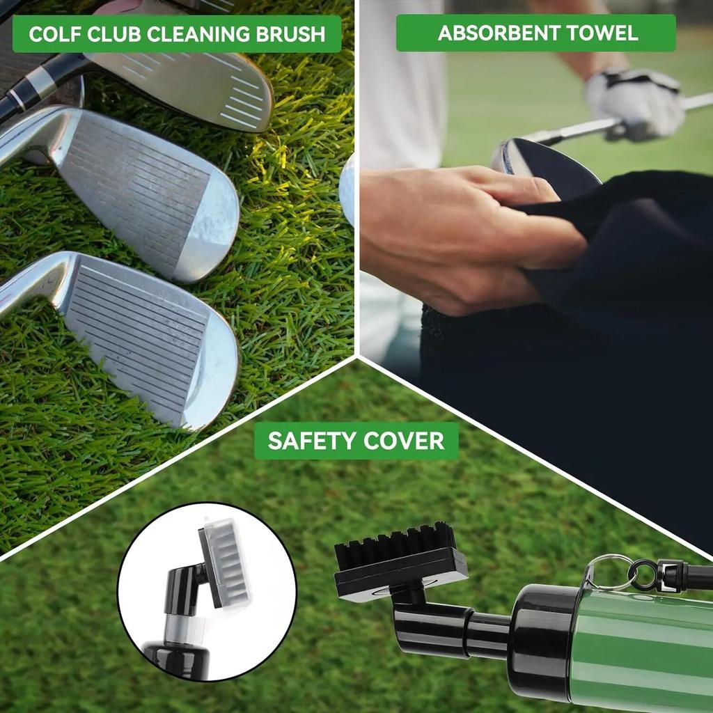 Golf Club Cleaner Brush and Microfiber Towel Cleaning Kit, Groove Sharpener Brush with Water Spray Bottle