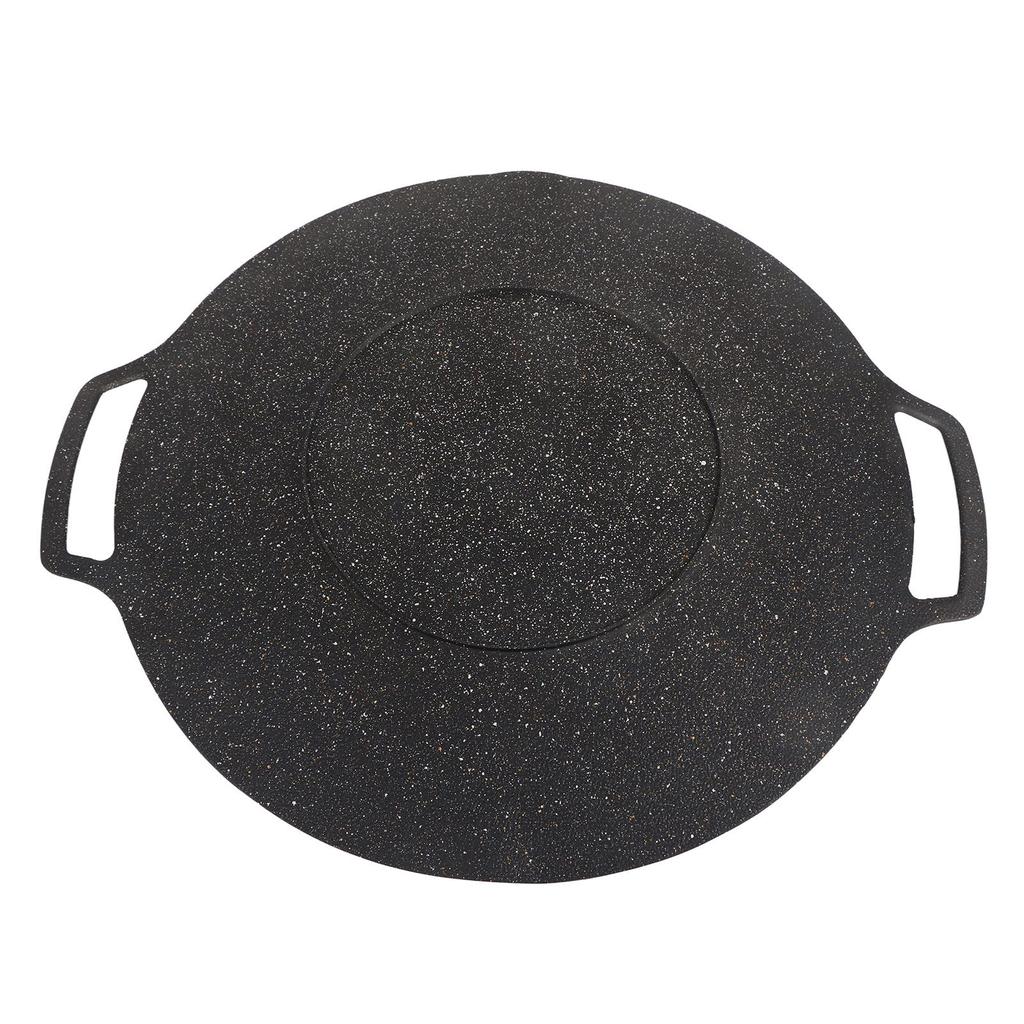 Korean BBQ Plate Barbecue Grill Non Stick Circular Frying Pan for Home Outdoor Stove Gas Type 33cm