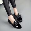 2025 New Women's Loafers Bow Pointed Flat Shoes Women's Patent Leather Shallow Mouth Commuting Daily Casual Shoes