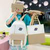 New Simple Four-piece School Bag Female Student Campus Backpack Simple Large Capacity Contrasting Color Backpack
