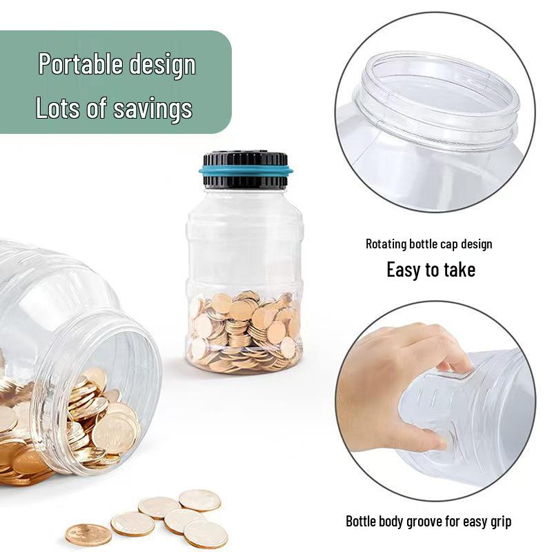 Smart Cross-Border Piggy Bank Toy with 1.8L Capacity for Counting Euros, Pounds, and Dollars