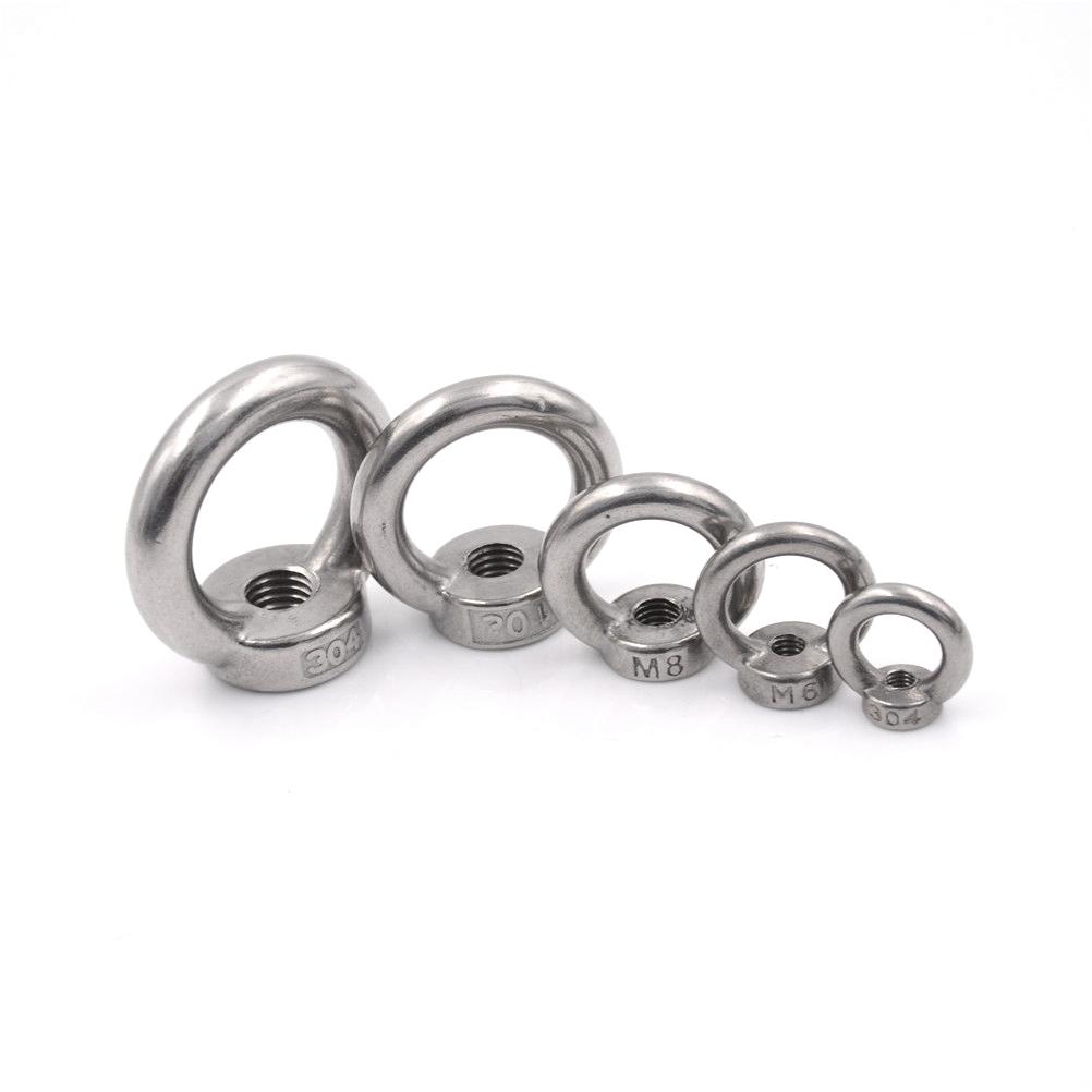 1pcs Eye Nut Stainless Steel Marine Lifting Eye nut Ring Nut Loop Hole for Cable Rope Lifting M5 M6 M8 M10 M12