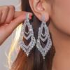 Temperament Luxury Long Leaf Earrings Shiny Diamond Earrings Elegant Trend Earrings Jewelry Women's Earrings