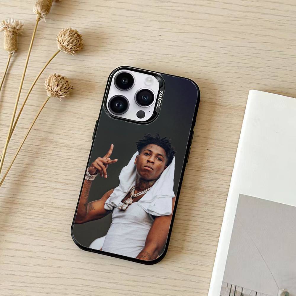 Чехол для телефона рэпера YoungBoy Never Broke Again для iPhone 17,16,15,14,13,12,11, Pro Max, Plus Конфетно-серебристый чехол