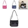 Nylon Square Shoulder Bag With Transparent Compartment For Daily Casual Use
