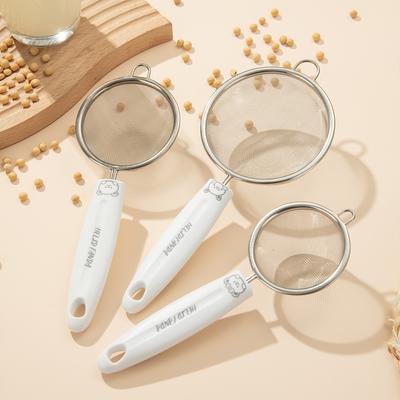 Сито для муки из нержавеющей стали 304 с плоской ручкой, фильтр для соевого молока, фильтр для сока, сеточка для масла, кухонные гаджеты
