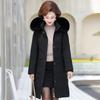 Middle-aged Women's Winter Coats  New Casual Thick Warm Women's Jackets Hooded Fur Collar Long Parkas