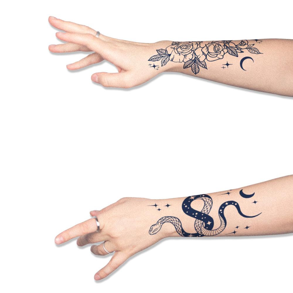 1 лист водостойких растительных полупостоянных реалистичных временных татуировок