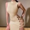 Elegant Black Sleeveless Bandage Sexy Dress for Women Club Party Backless Tank Dresses Skinny Fashion Summer