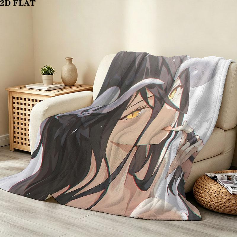 1PC Overlord Patterned Flannel Blanket Suitable For All Seasons For Home Decor Warmth And Comfort Gifts Holiday Present