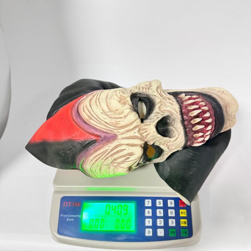 Funny Clown Mask Halloween Cosplay Double Horned Bell Easter Party Costume