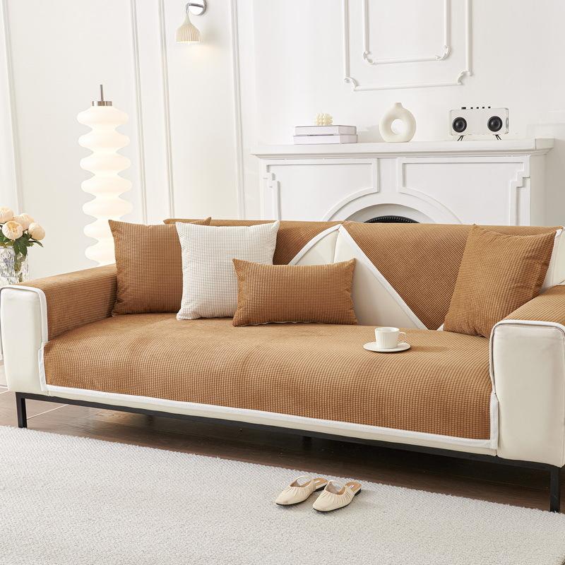Nordic Style Solid Color Anti-Cat Scratch Waterproof Sofa Cushion Four Seasons Corn Kernels Universal Sofa Cover Non-Slip Cover Seat Cushion