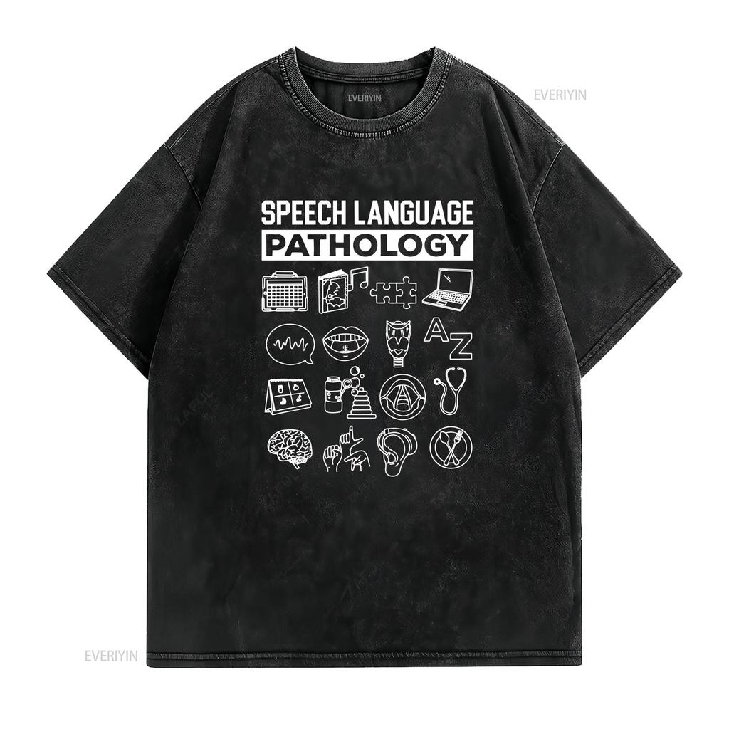 Speech Language Pathology T Shirt SLP PathologisT TherapisT Therapy Future Graduation vintage Washed Casual Stretched