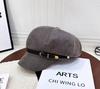 Retro Versatile Belt Buckle Design Newsboy Hat Children's Autumn Casual Cap Temperament Show Face Small Octagonal Hat Tide
