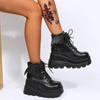 Fashion 2024 Autumn Winter Fashion Women Ankle Boots Platform Lace Up Casual Shoes Woman Retro Female Waterproof Goth Thick Boots