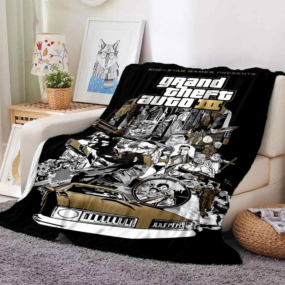 Gta Iii Cover Flannel Blanket Throw Blanket Soft Warm Sofa Bed Camping Home Decor Unique Christmas Gift C9211708