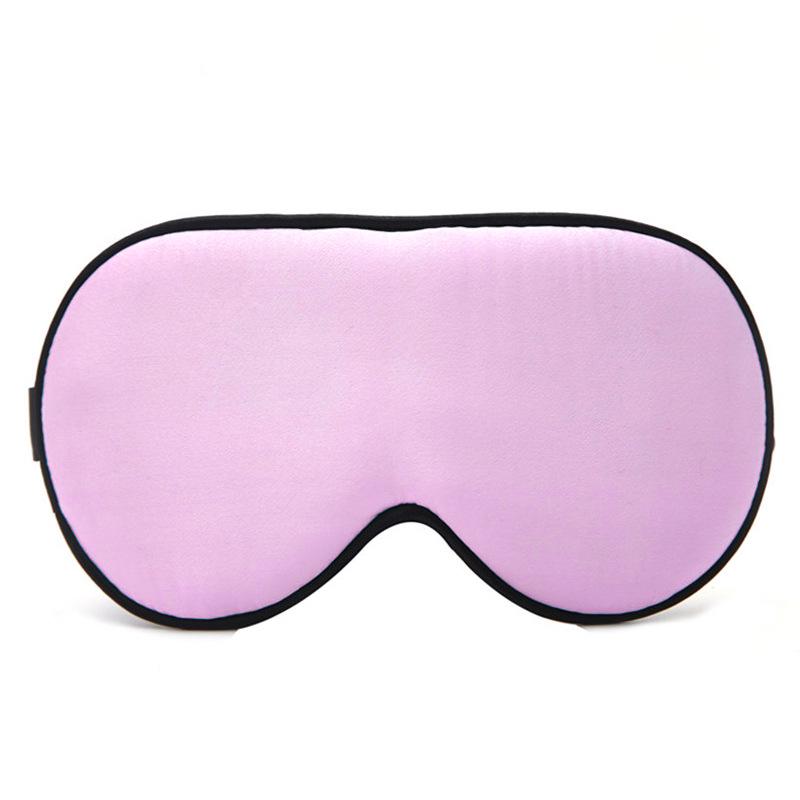 Двусторонняя маска для глаз из шелка-тусса с вышитым логотипом для блокировки света и защиты сна - Черная.