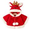 Костюм Детская одежда с шапкой Костюм Санта-оленя для девочек Детская одежда Теплая защита от холода Пушистый подарок на день рождения [DERAYEE] Детская (100 см, красный)