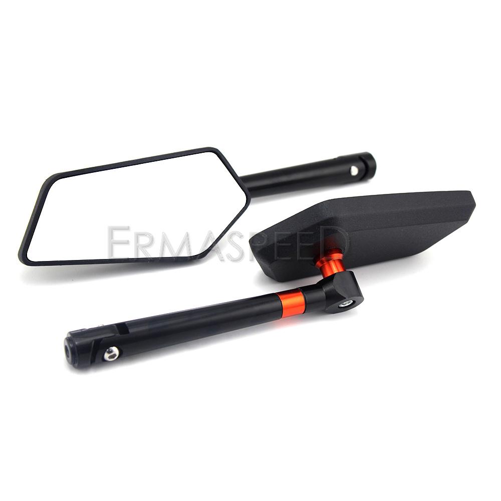 Универсальные боковые зеркала заднего вида с ЧПУ для мотоцикла 8 мм 10 мм, черные, зеркало заднего вида на руль, вращающиеся на 360 градусов, боковые зеркала для мотоцикла