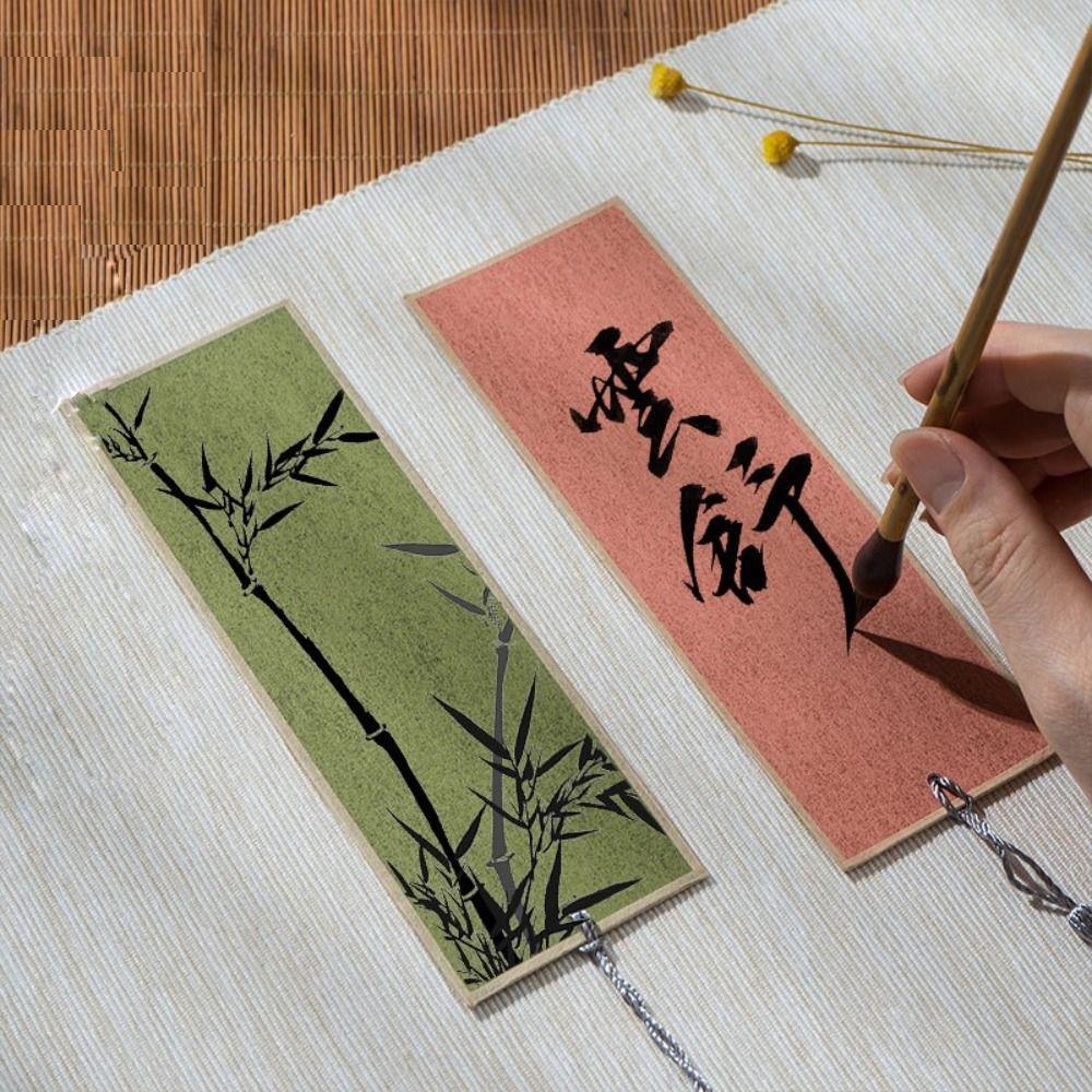 Tag Page Markers DIY Reading Marker Calligraphy Paper Blank Bookmarker Bookmarkers with Tassels