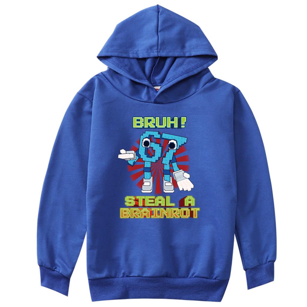 9192 Детский Худи с длинными рукавами и принтом Steal a Brainrot 67 Six Seven