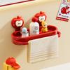 UFORU Cartoon Apple Hair Dryer Stand-Bathroom wall-mounted organizer without drilling Strong adhesive hair dryer storage rack