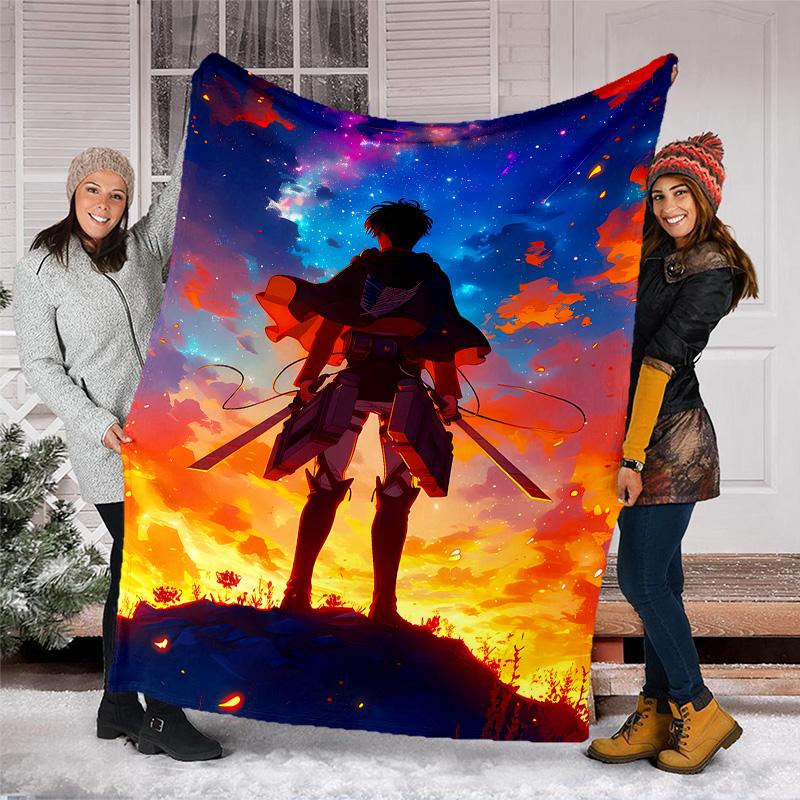 Attack on Titan1 printed throw blanket—lightweight,soft,warm;versatile blanket for all seasons—perfect as &air-conditioning throw,nap blanket