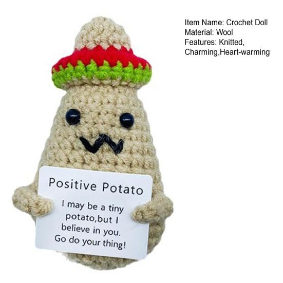 1/2 шт. вязаная крючком кукла-картошка позитивная жизнь вязаная держащаяся карточка-картошка мини рождественская настольная фигурка центральный элемент для декора вечеринки