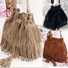 Женская большая сумка через плечо с кисточками через плечо, сумки