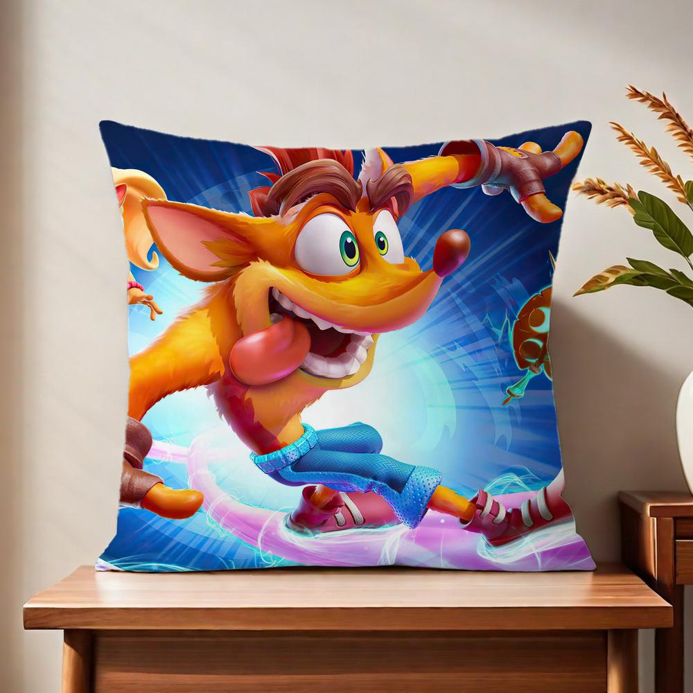 Мультяшная Наволочка Crashs B-Bandicoot Для Подушки Печать Декор Дивана Дом Автомобиль Комната Кофейня Офис Скандинавская Простота