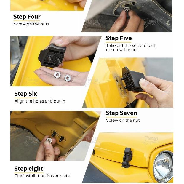 JIDIXIAN A Pair Black Car Engine Hood Latch Catch Lock Cover for Jeep Wrangler TJ 1997-2006 ABS Car Exterior Accessories